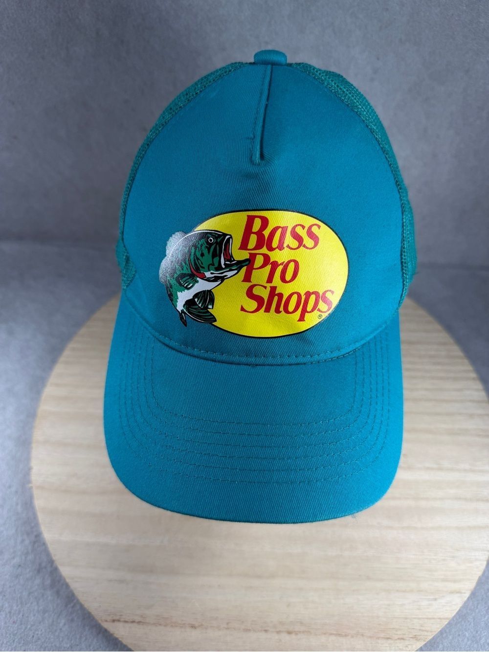 Bass Pro Shops Teal Trucker Hat Mesh Snapback Cap Blue Turquoise Fishing OSFM
